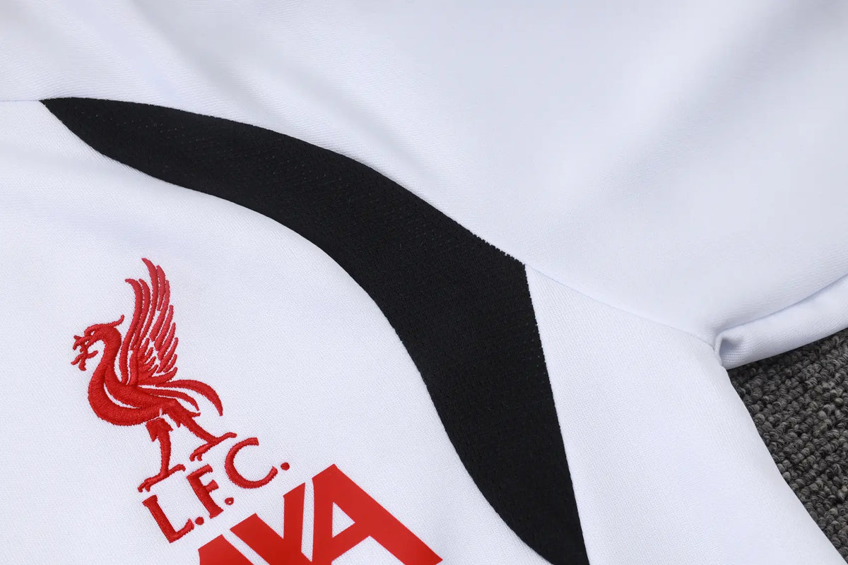 Tuta Full-zip Liverpool 26/27 Uomo Bianco e Nero | Tuta da Calcio - CalcioVivo