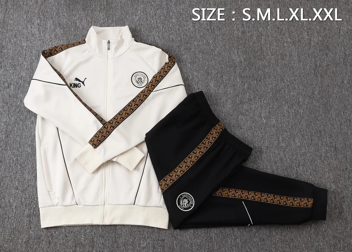 Tuta Full-zip Manchester City 26/27 Uomo Bianco e Nero | Tuta da Calcio - CalcioVivo