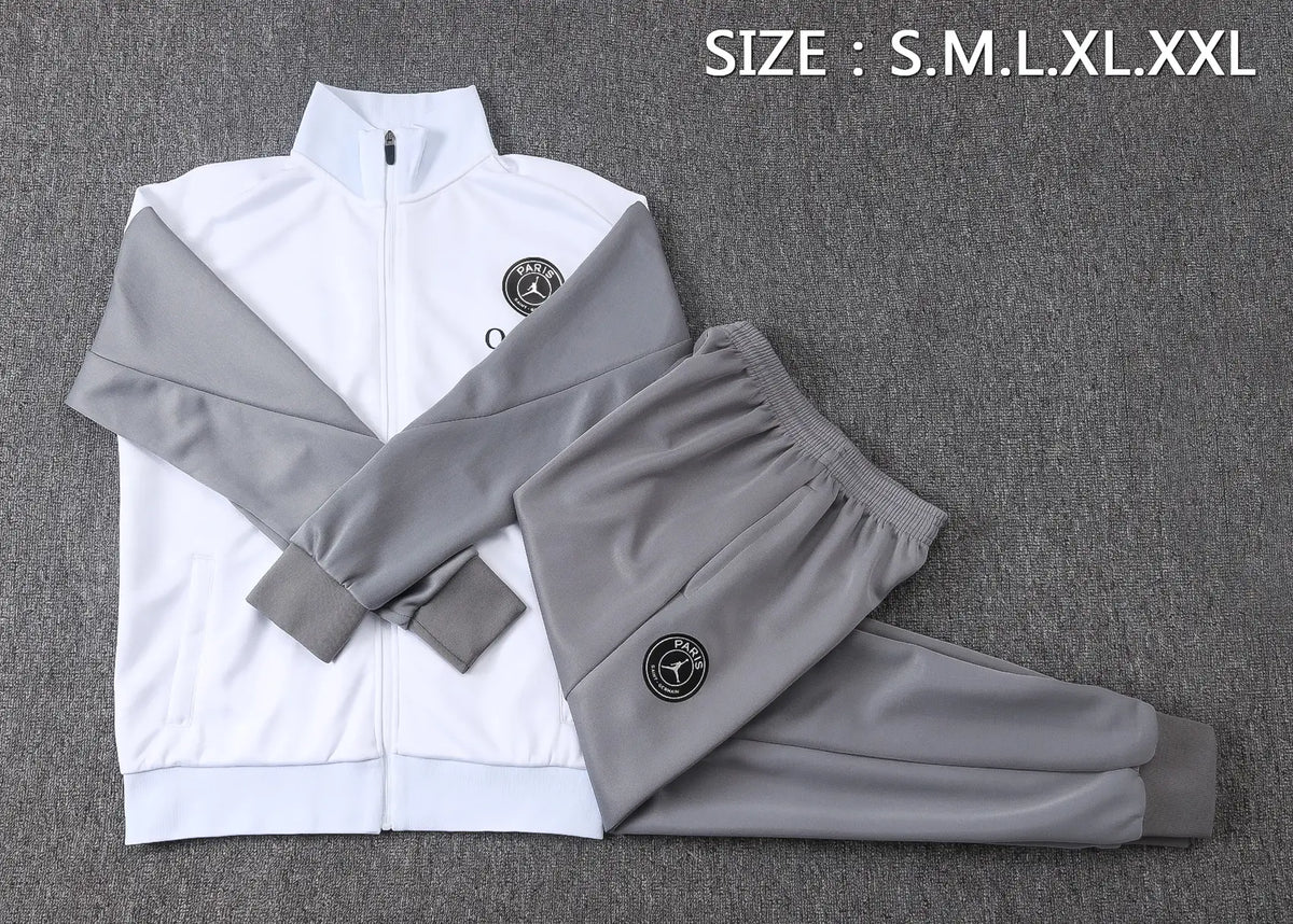 Tuta Full-zip PSG 26/27 Uomo Bianco e Grigio | Tuta da Calcio - CalcioVivo