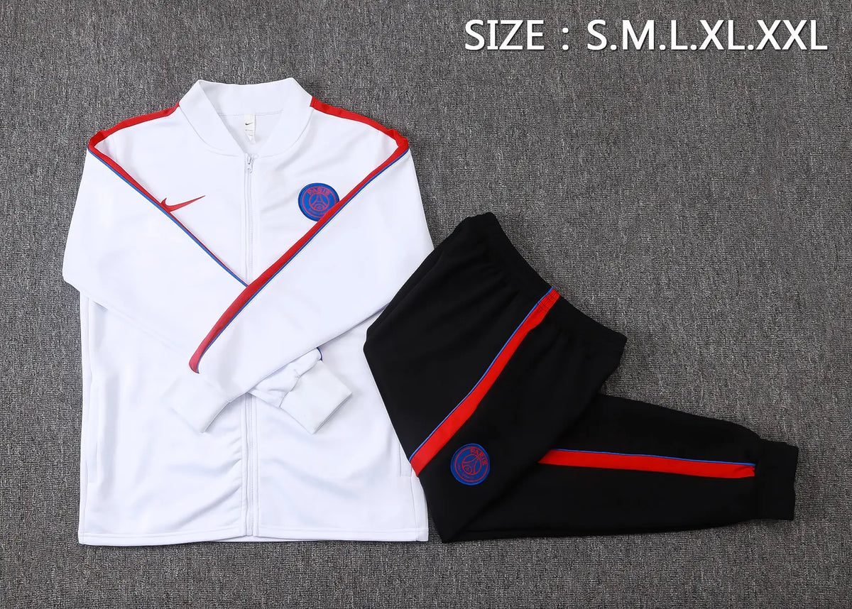 Tuta Full-zip PSG 26/27 Uomo Bianco/Nero | Tuta da Calcio - CalcioVivo