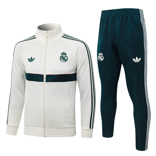 Tuta Full-zip Real Madrid 26/27 Nero Uomo Bianco e Verde | Tuta da Calcio - CalcioVivo