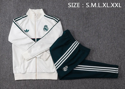 Tuta Full-zip Real Madrid 26/27 Nero Uomo Bianco e Verde | Tuta da Calcio - CalcioVivo