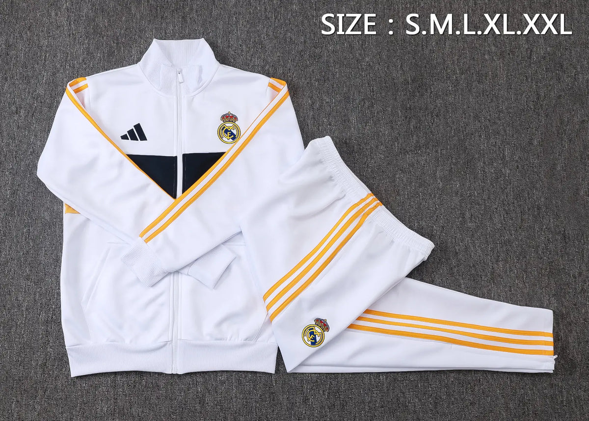 Tuta Full-zip Real Madrid 26/27 Uomo Bianco | Tuta da Calcio - CalcioVivo