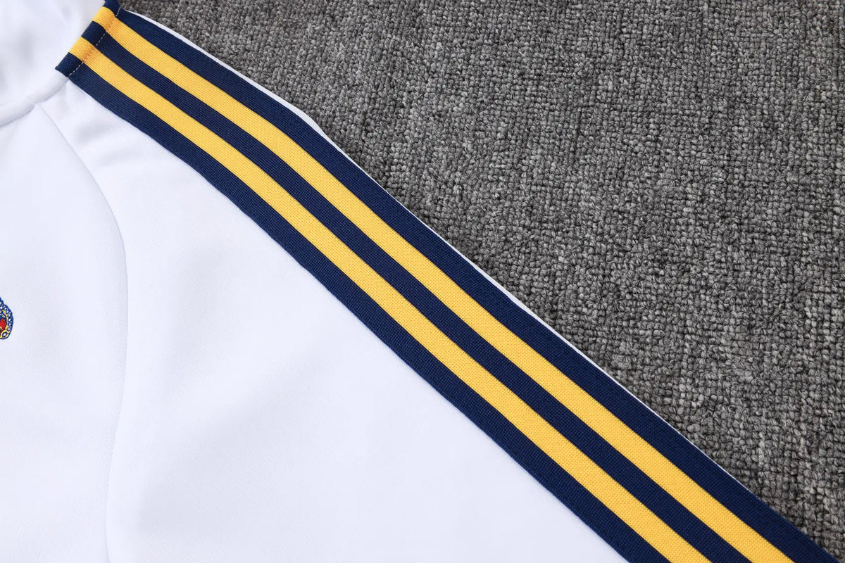 Tuta Full-zip Real Madrid 26/27 Uomo Bianco e Blu Navy | Tuta da Calcio - CalcioVivo