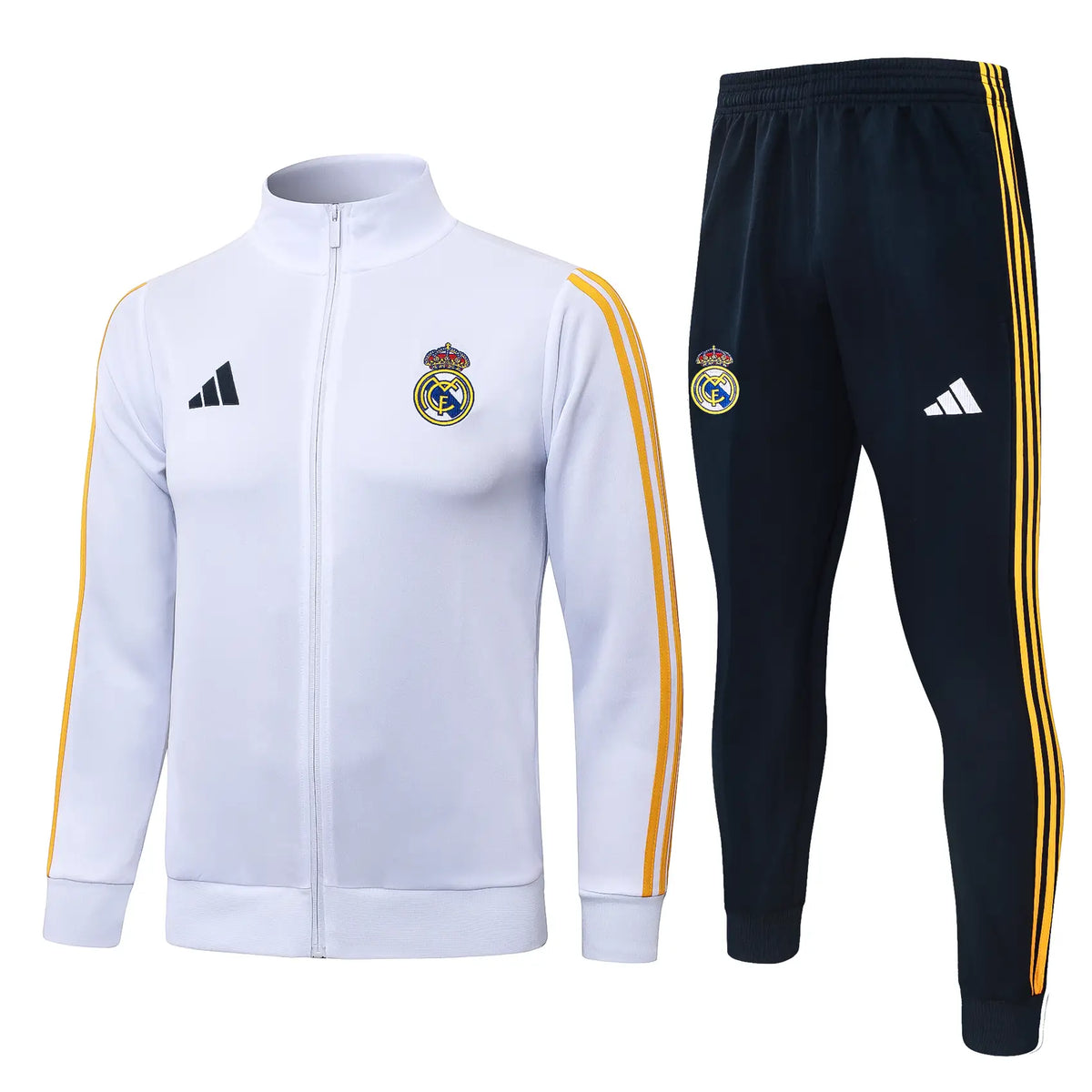 Tuta Full-zip Real Madrid 26/27 Uomo Bianco e Nero | Tuta da Calcio - CalcioVivo