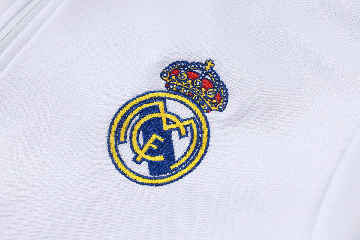 Tuta Full-zip Real Madrid 26/27 Uomo Bianco e Nero | Tuta da Calcio - CalcioVivo