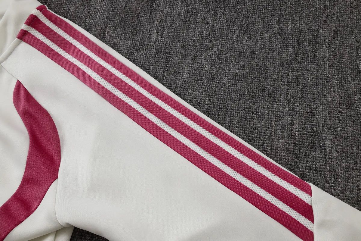 Tuta Full-zip Real Madrid 26/27 Uomo Bianco e Rosa | Tuta da Calcio - CalcioVivo