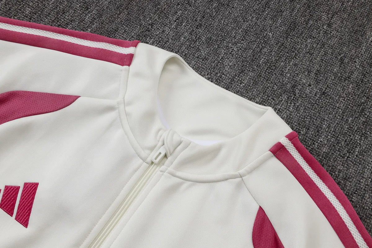 Tuta Full-zip Real Madrid 26/27 Uomo Bianco e Rosa | Tuta da Calcio - CalcioVivo