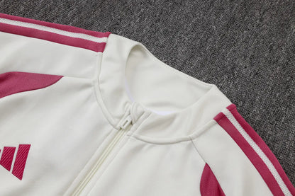 Tuta Full-zip Real Madrid 26/27 Uomo Bianco e Rosa | Tuta da Calcio - CalcioVivo