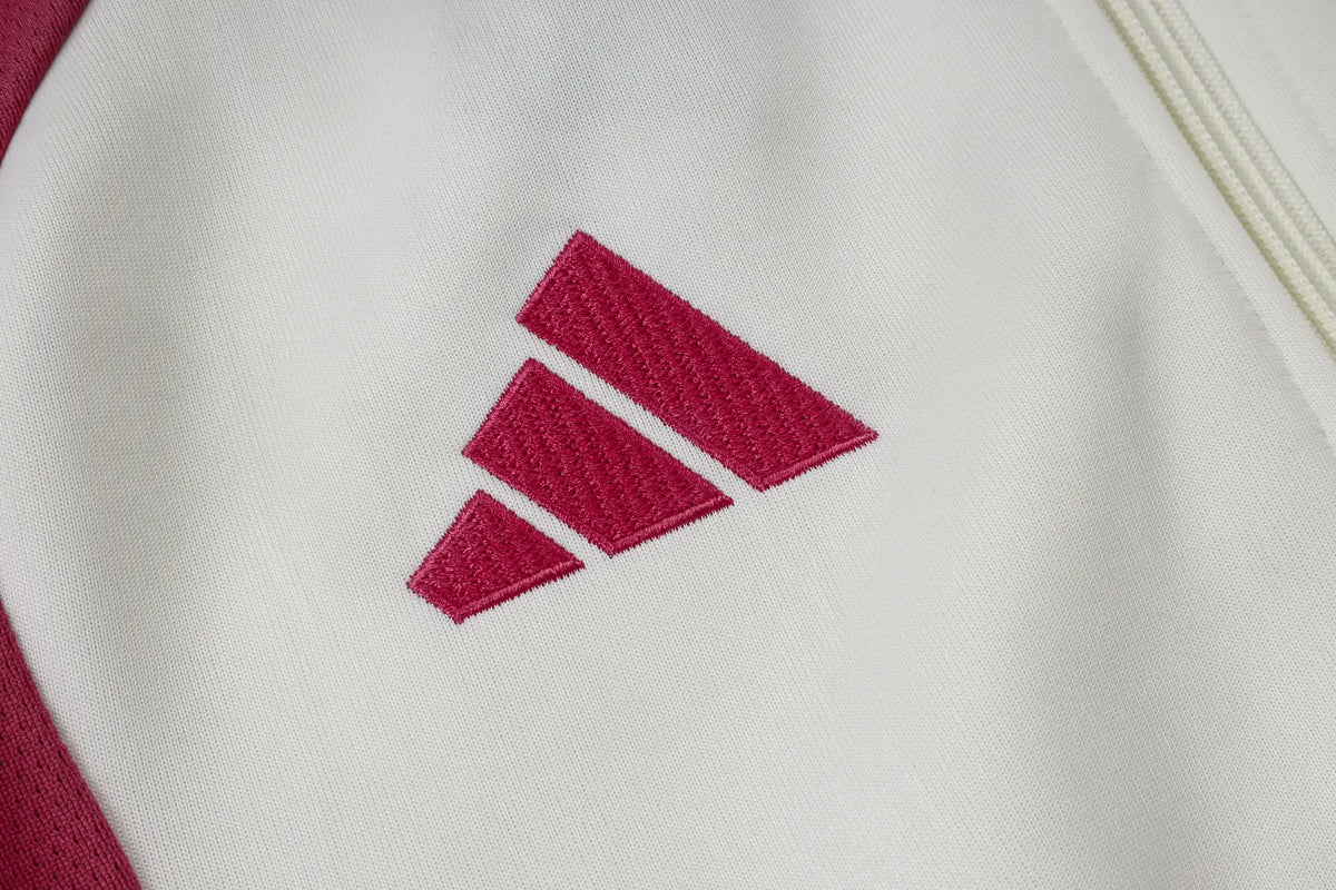 Tuta Full-zip Real Madrid 26/27 Uomo Bianco e Rosa | Tuta da Calcio - CalcioVivo