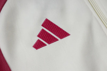 Tuta Full-zip Real Madrid 26/27 Uomo Bianco e Rosa | Tuta da Calcio - CalcioVivo
