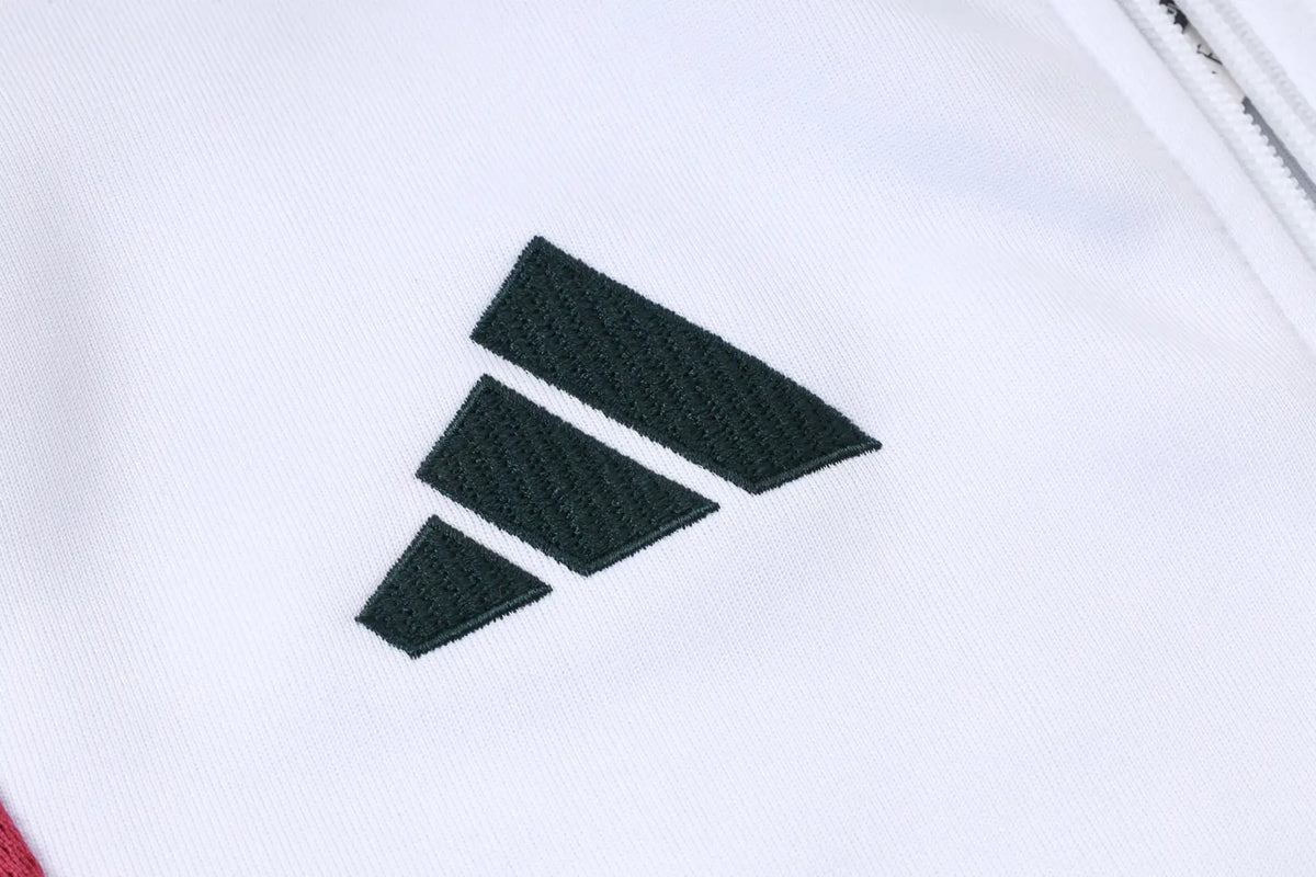 Tuta Full-zip Real Madrid 26/27 Uomo Bianco e Verde Petrolio | Tuta da Calcio - CalcioVivo