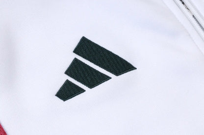 Tuta Full-zip Real Madrid 26/27 Uomo Bianco e Verde Petrolio | Tuta da Calcio - CalcioVivo