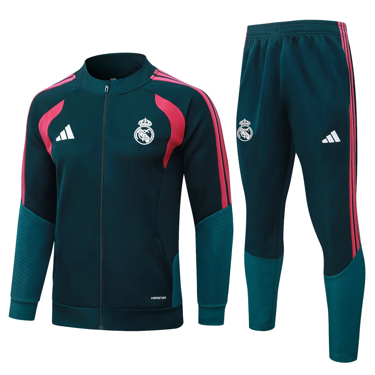 Tuta Full-zip Real Madrid 26/27 Uomo Verde Petrolio | Tuta da Calcio - CalcioVivo