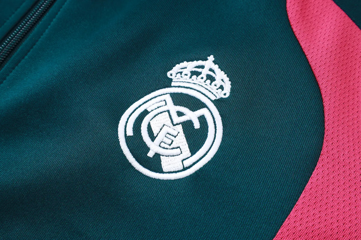 Tuta Full-zip Real Madrid 26/27 Uomo Verde Petrolio | Tuta da Calcio - CalcioVivo