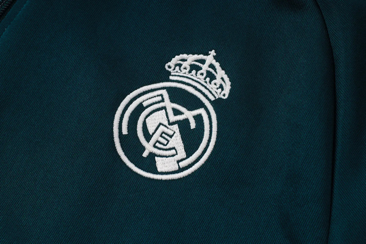 Tuta Full-zip Real Madrid 26/27 Uomo Verde Petrolio | Tuta da Calcio - CalcioVivo