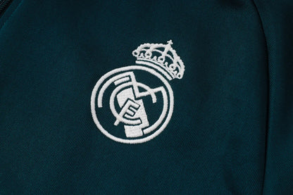 Tuta Full-zip Real Madrid 26/27 Uomo Verde Petrolio | Tuta da Calcio - CalcioVivo