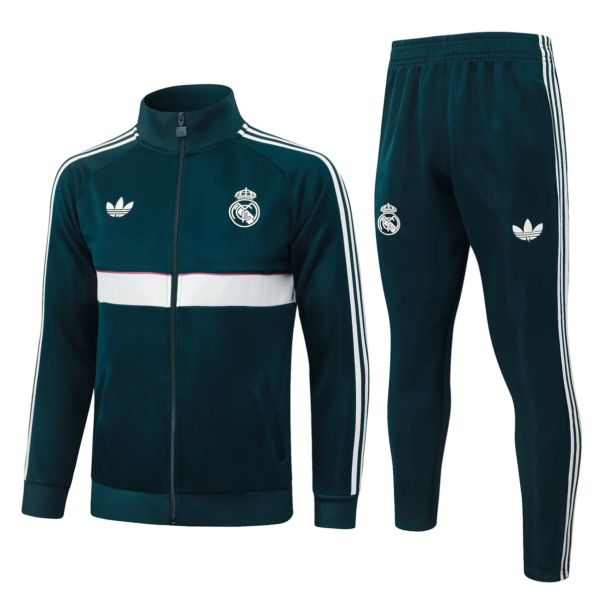 Tuta Full-zip Real Madrid 26/27 Uomo Verde Petrolio | Tuta da Calcio - CalcioVivo