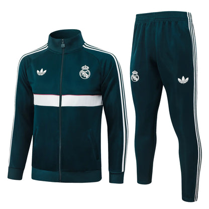 Tuta Full-zip Real Madrid 26/27 Uomo Verde Petrolio | Tuta da Calcio - CalcioVivo