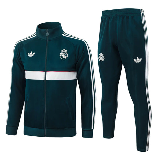 Tuta Full-zip Real Madrid 26/27 Uomo Verde Petrolio | Tuta da Calcio - CalcioVivo