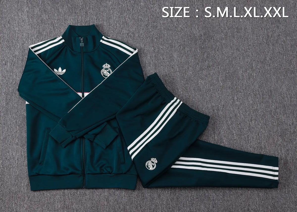 Tuta Full-zip Real Madrid 26/27 Uomo Verde Petrolio | Tuta da Calcio - CalcioVivo