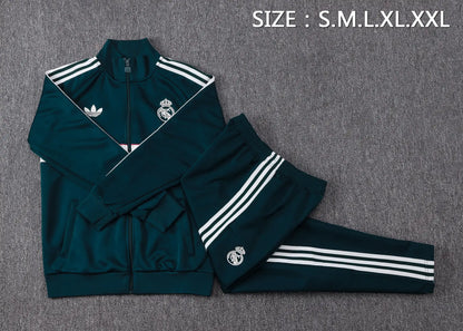 Tuta Full-zip Real Madrid 26/27 Uomo Verde Petrolio | Tuta da Calcio - CalcioVivo