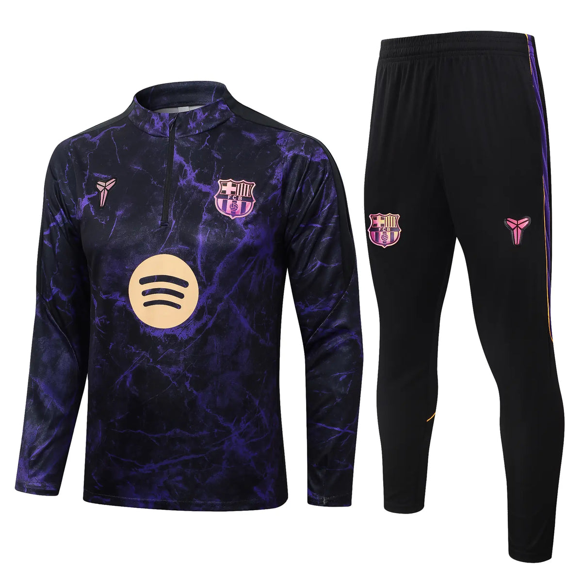 Tuta Half-zip Barcelona 26/27 Uomo Nero/Viola | Tuta da Calcio - CalcioVivo