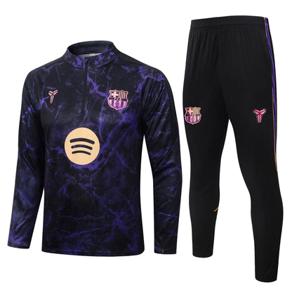 Tuta Half-zip Barcelona 26/27 Uomo Nero/Viola | Tuta da Calcio - CalcioVivo