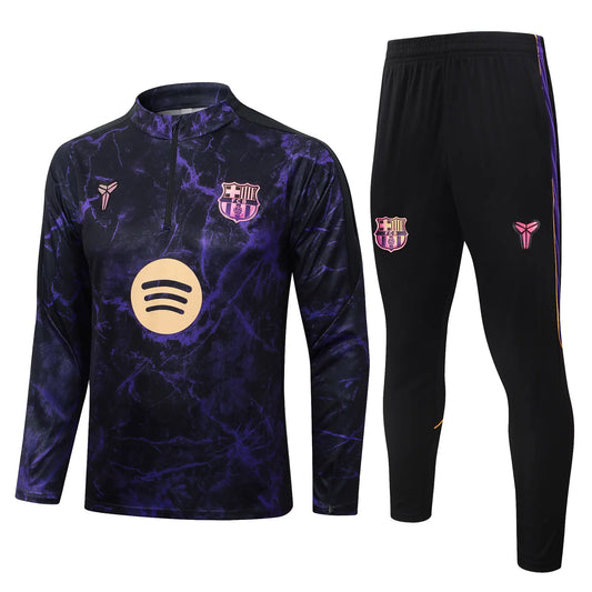 Tuta Half-zip Barcelona 26/27 Uomo Nero/Viola | Tuta da Calcio - CalcioVivo