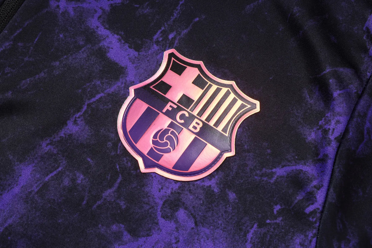 Tuta Half-zip Barcelona 26/27 Uomo Nero/Viola | Tuta da Calcio - CalcioVivo