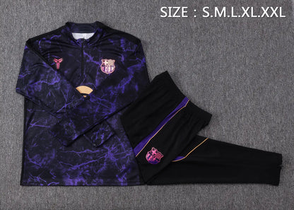 Tuta Half-zip Barcelona 26/27 Uomo Nero/Viola | Tuta da Calcio - CalcioVivo