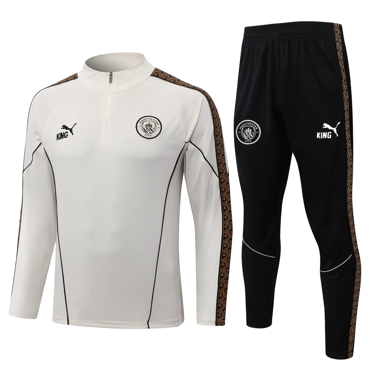 Tuta Half-zip Manchester City 26/27 Uomo Bianco e Nero | Tuta da Calcio - CalcioVivo