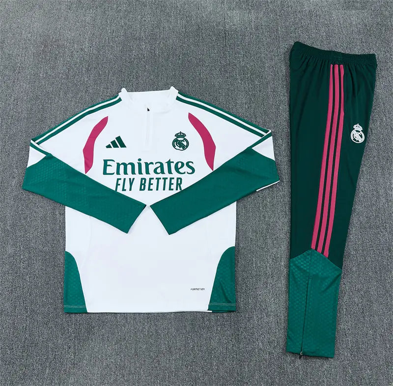 Tuta Half-zip Real Madrid 26/27 Bianco e Verde