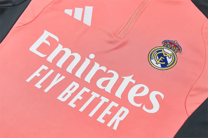Tuta Half-zip Real Madrid 26/27 Uomo Rosa Corallo | Tuta da Calcio - CalcioVivo